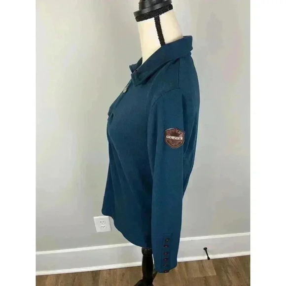 Gersemi Equestrian Milly Riding Shirt Half Zip Long Sleeve Women's M Blue Patch - Picture 4 of 14